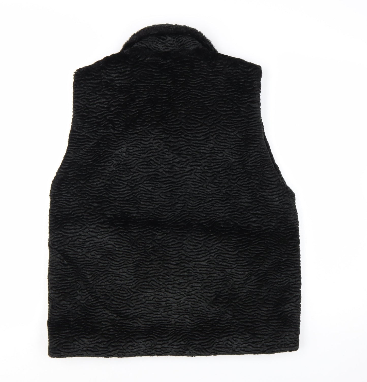Maggie Carol Women’s Black Faux Fur Waistcoat Size S Lined Button