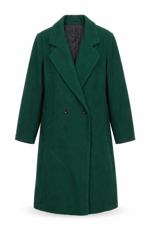 International Scene Women's Green Wool Overcoat Size 4 Long Classic