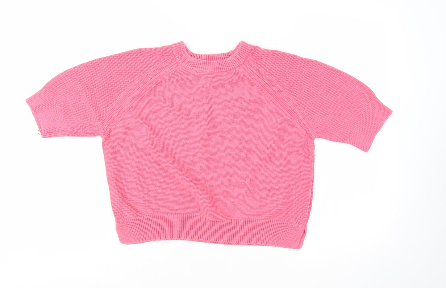 French Connection Women's Pink Cotton Short Sleeve Jumper L