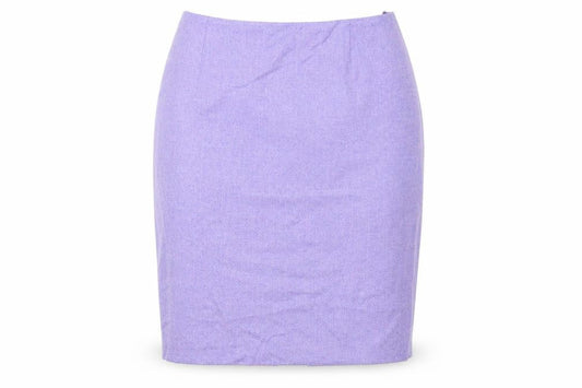 Paddy Campbell Women Purple Wool Tweed Pencil Skirt Size 16