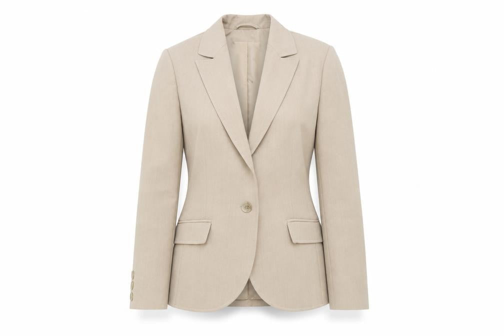 Bay Women Beige Classic Fit Single-Breasted Blazer Size 12