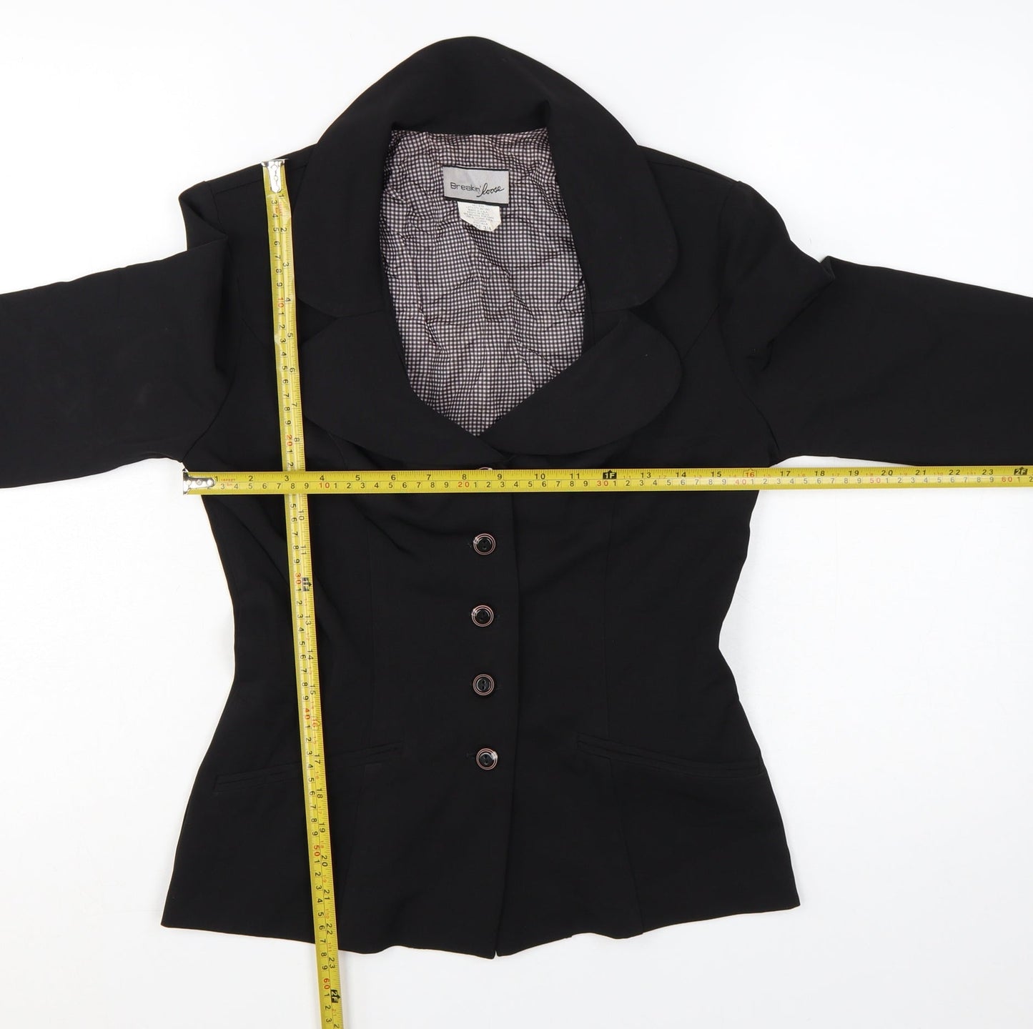 Breakin' Loose Black Fitted Blazer Women Size 4 Classic Single-Breasted Jacket