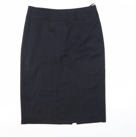 Hugo Boss Women's Black Pinstripe Wool Pencil Skirt Size 6