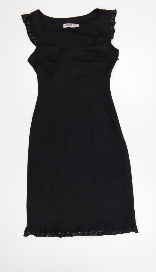 Moschino Jeans Black Sleeveless Women's Dress UK 10 Slim Fit