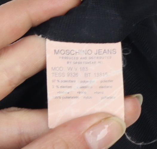 Moschino Jeans Black Sleeveless Women's Dress UK 10 Slim Fit