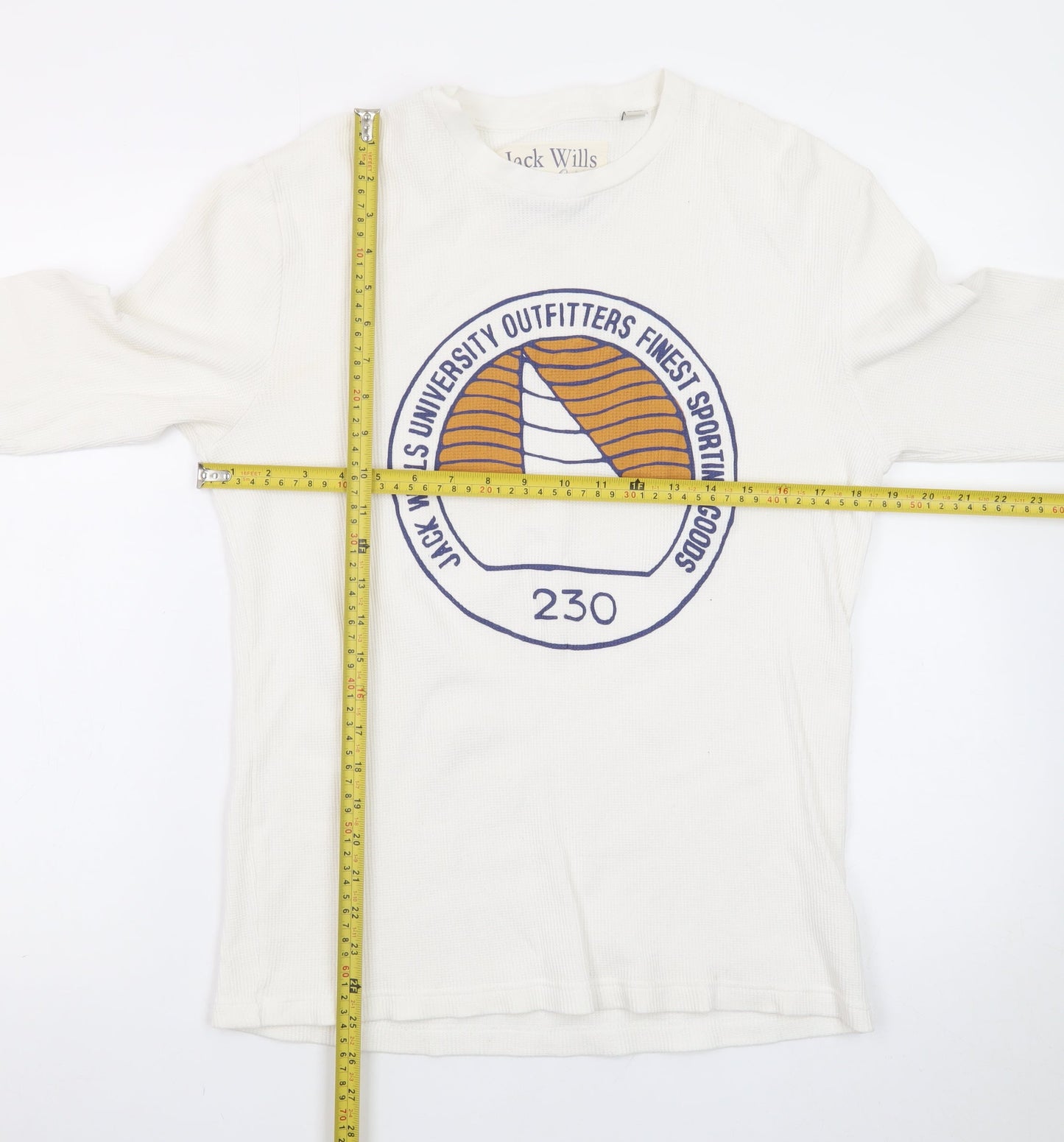 Jack Wills Men’s White Long Sleeve Crew Neck T-Shirt Size S