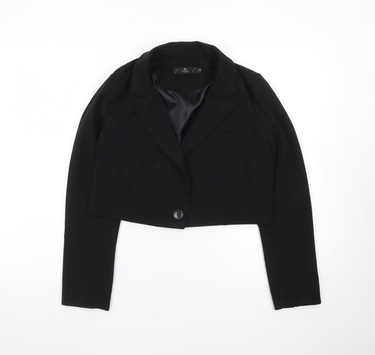 Aloha Studio Women's Black Cropped Single-Breasted Blazer Size S
