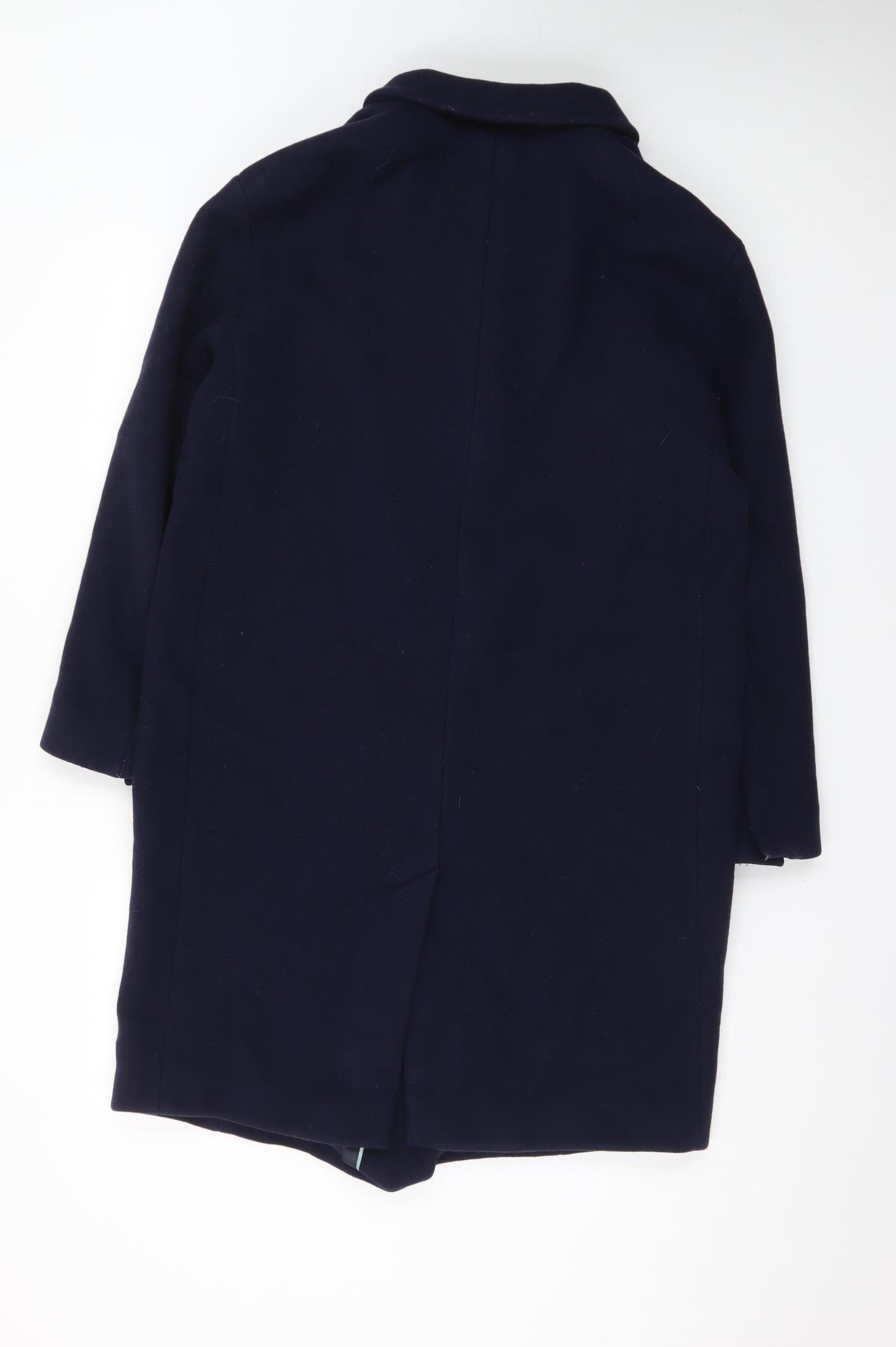 Marks and Spencer Women’s Blue Wool Cashmere Mid-Length Overcoat Size 12