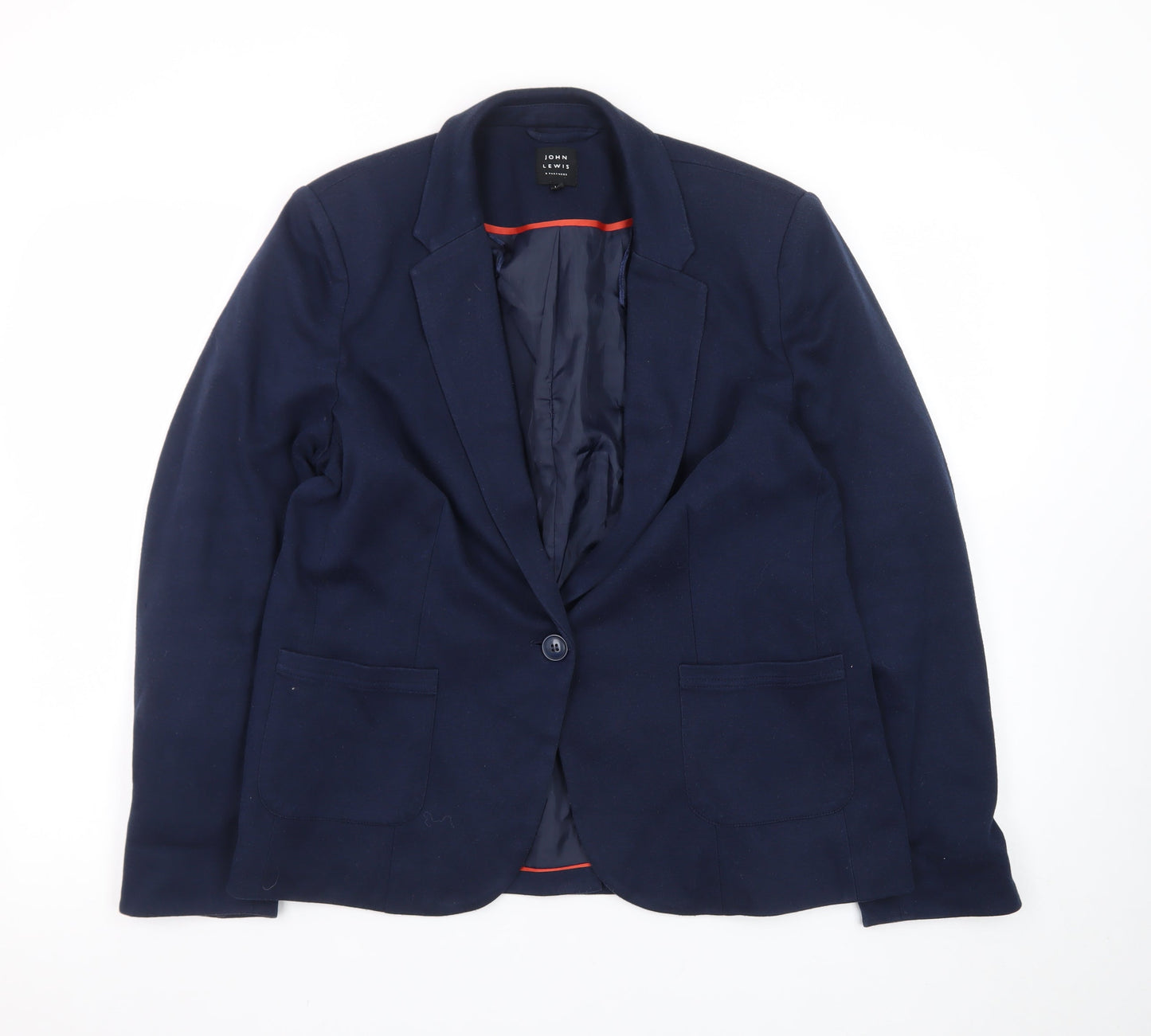 John Lewis Women Navy Blue Size 14 Classic Single-Breasted Blazer