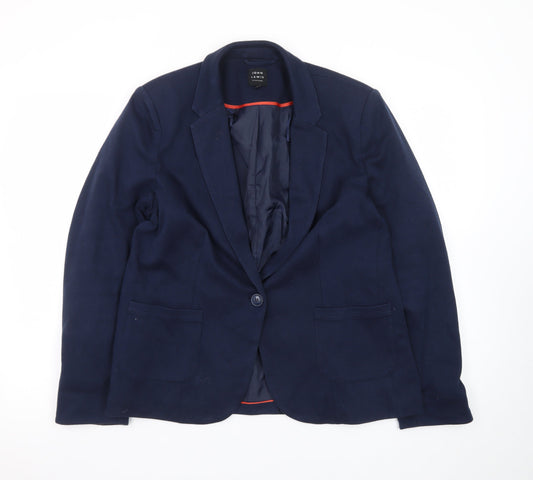 John Lewis Women Navy Blue Size 14 Classic Single-Breasted Blazer