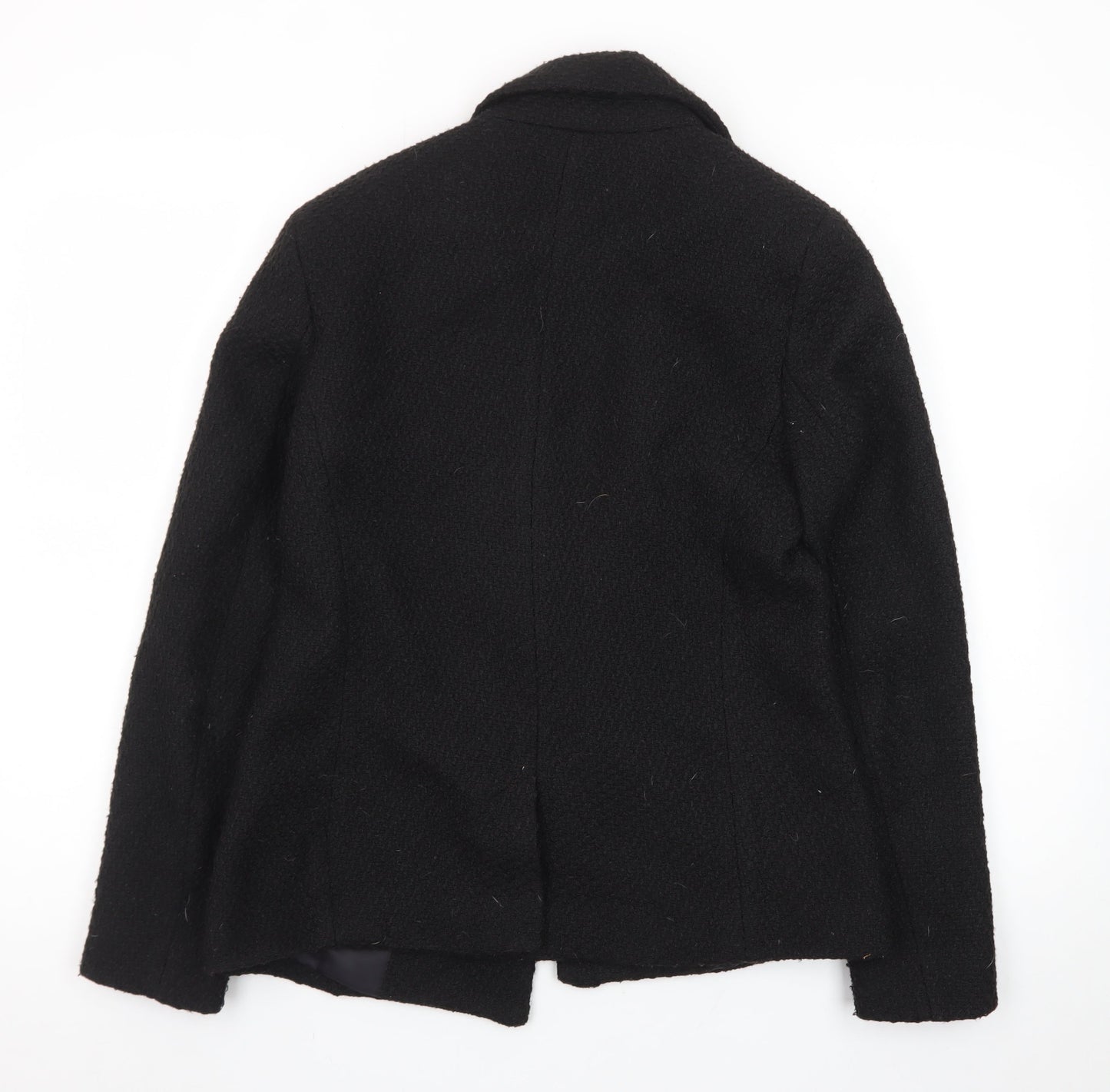 New Look Women's Black Wool-Blend Double-Breasted Blazer Size 6