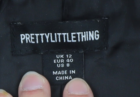 PrettyLittleThing Women’s Black Size 12 Single-Breasted Blazer