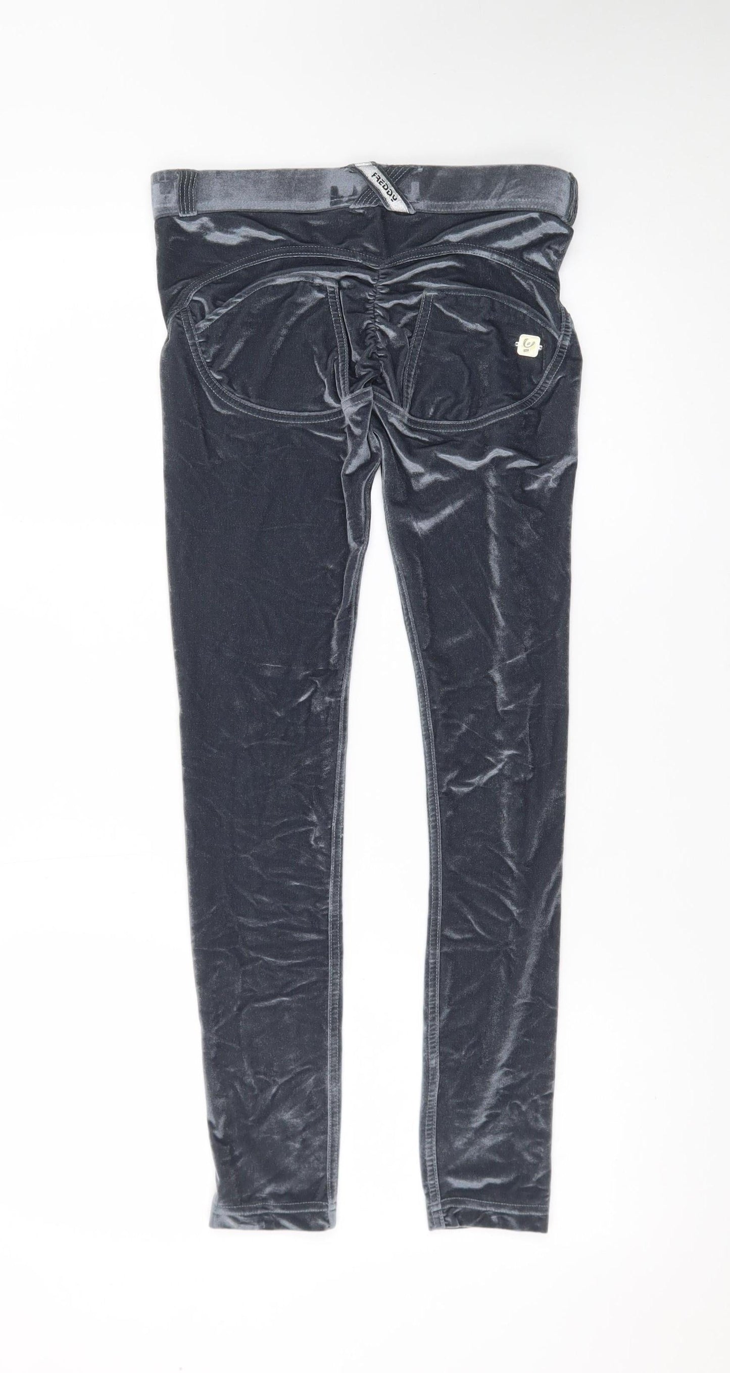 Freddy Women’s Grey Velvet Slim Fit Leggings Size 8