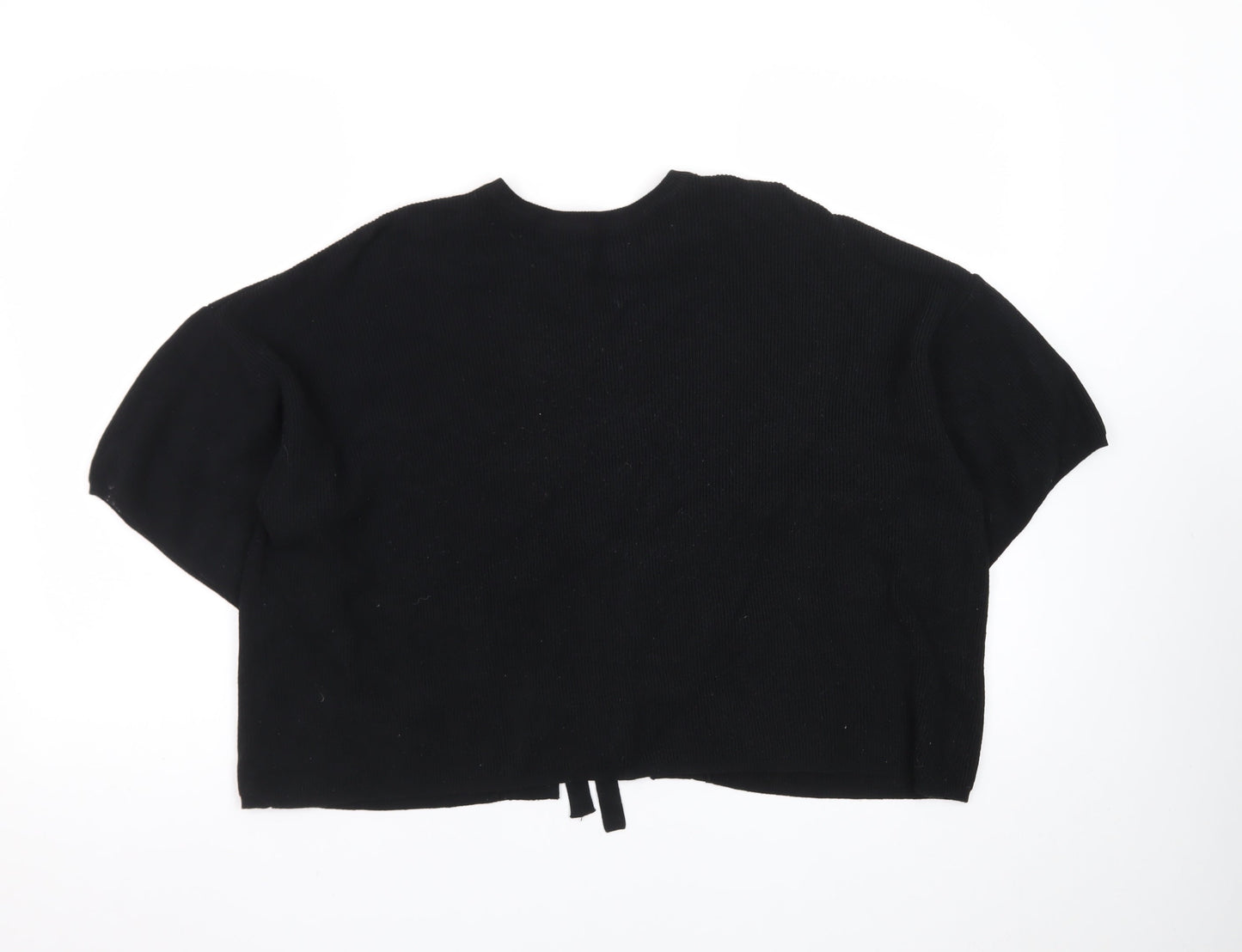 Sweewë Paris Womens Black Knit Lace-Up Cardigan M