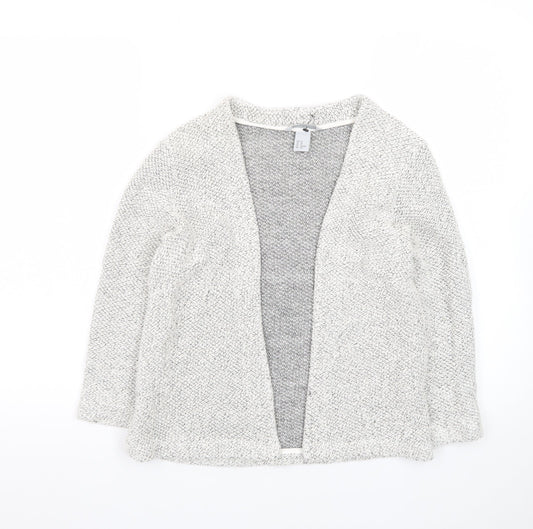 H&M Women's Grey XS Open Knit Long Sleeve Cardigan