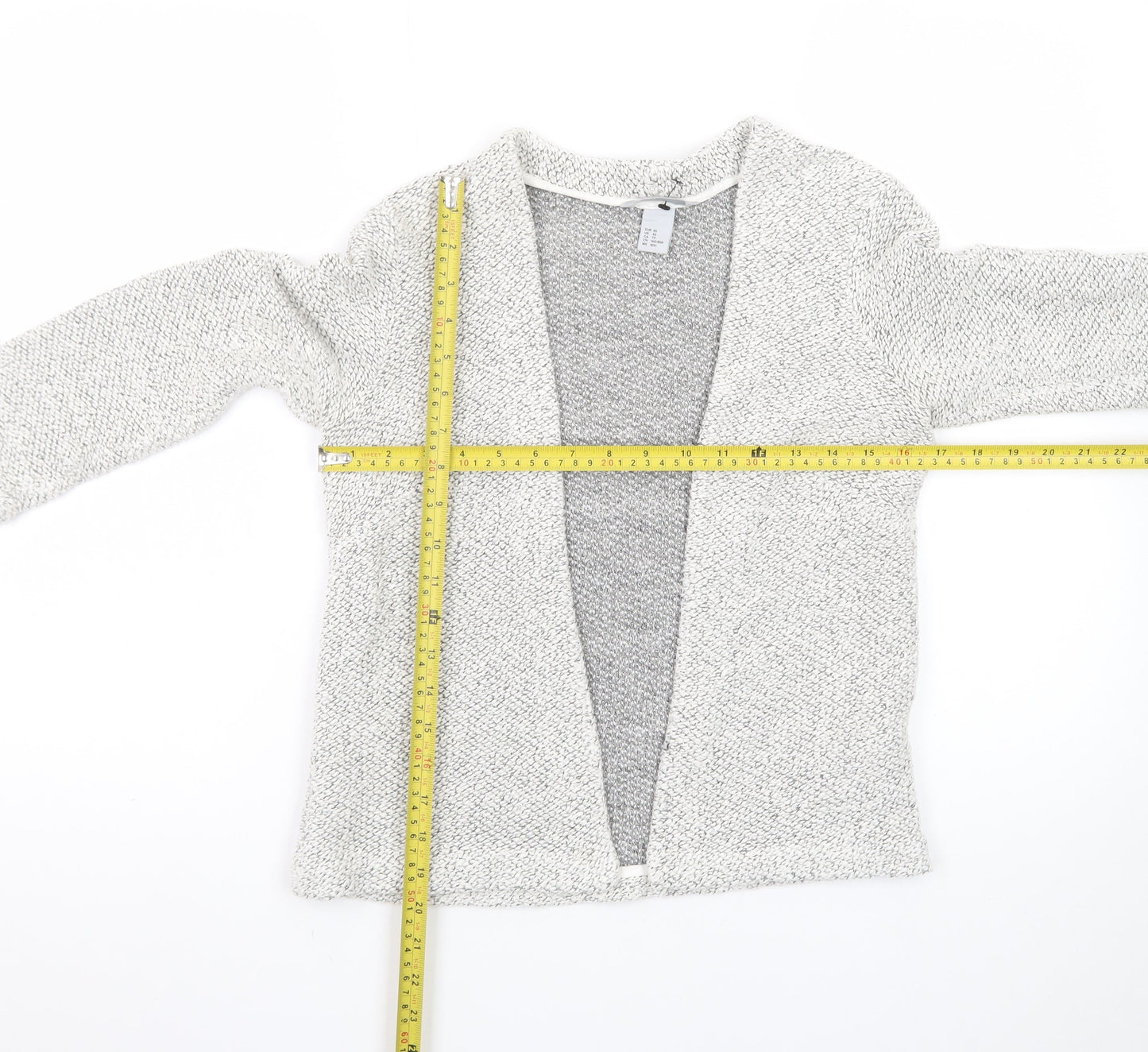 H&M Women's Grey XS Open Knit Long Sleeve Cardigan