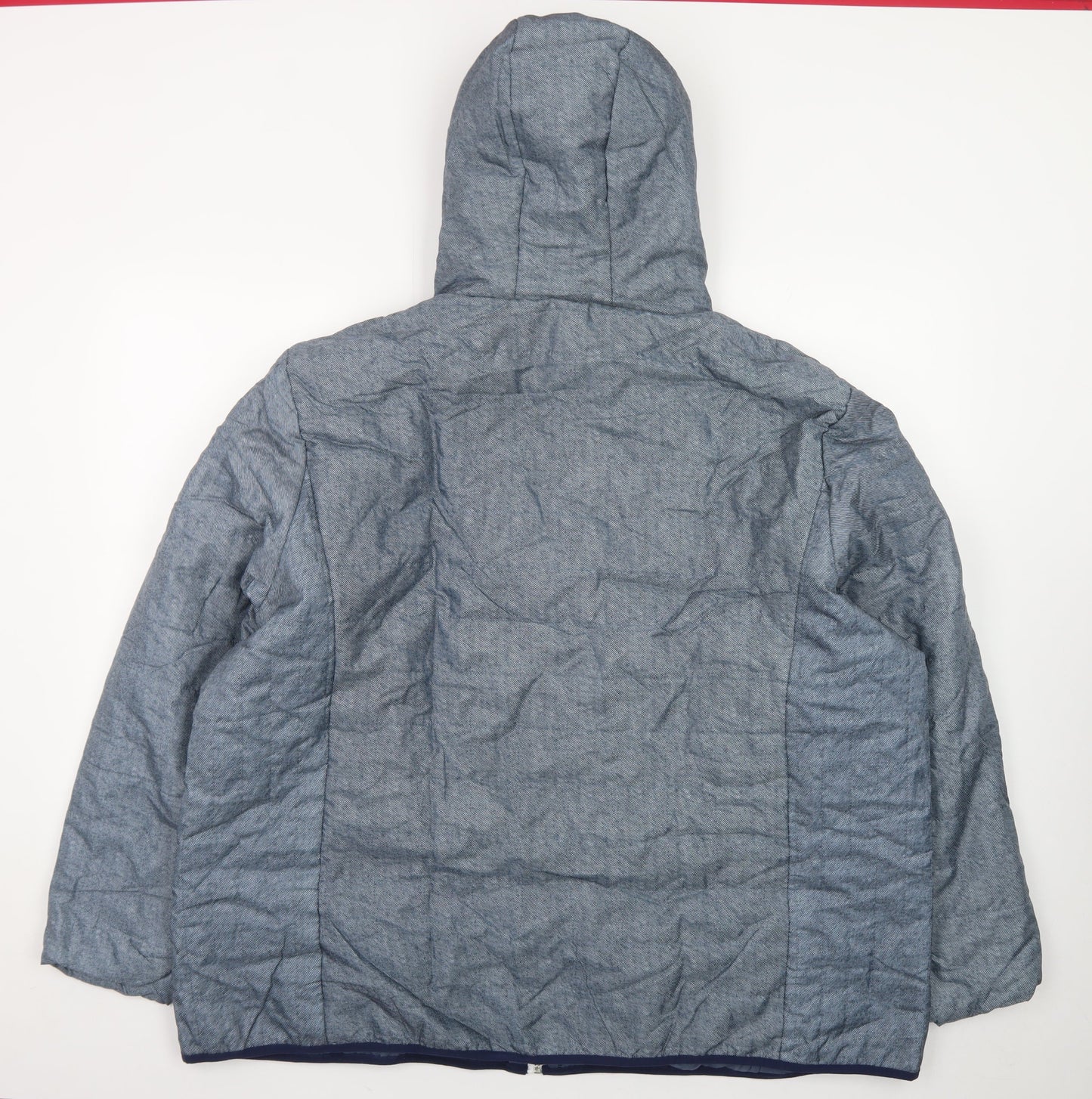 Nathalie Andersen Men's Blue 2XL Hooded Puffer Jacket