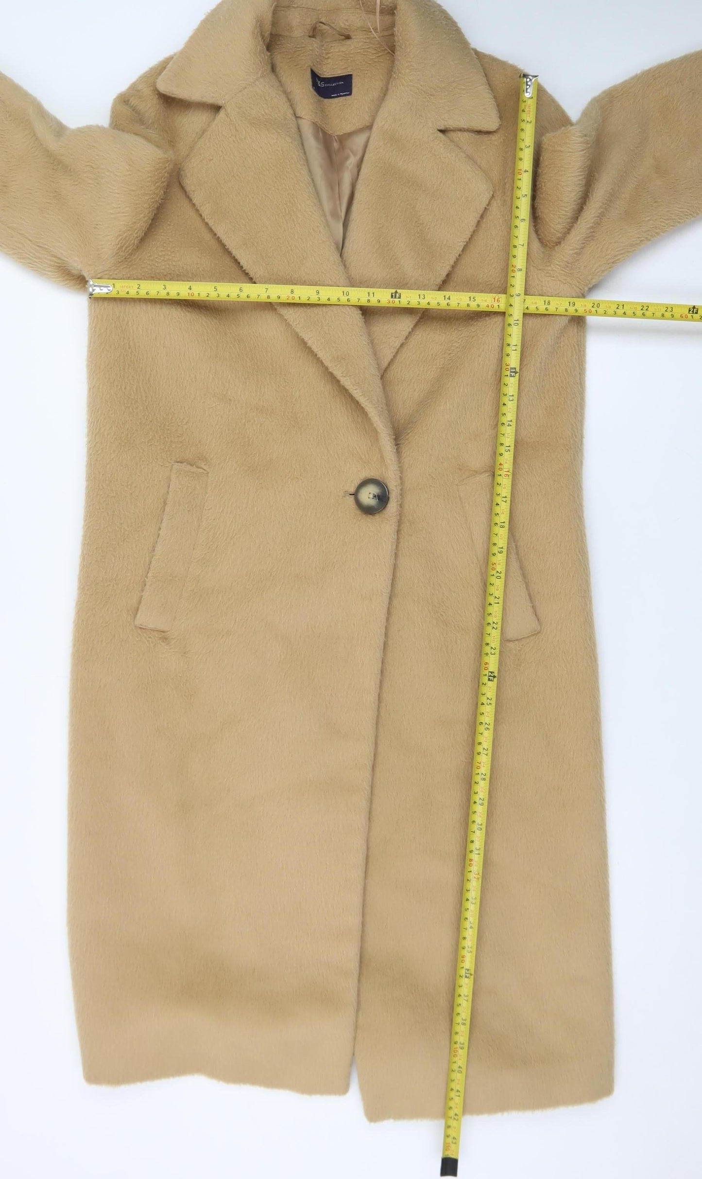 Marks and Spencer Women Beige Long Wool Blend Overcoat Size 10