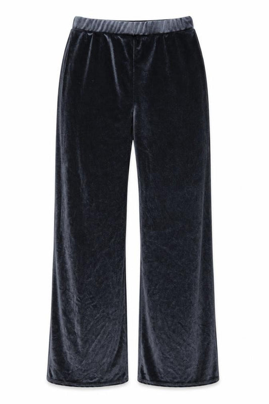 Collusion Women’s Grey Velvet Wide-Leg Trousers Size 10