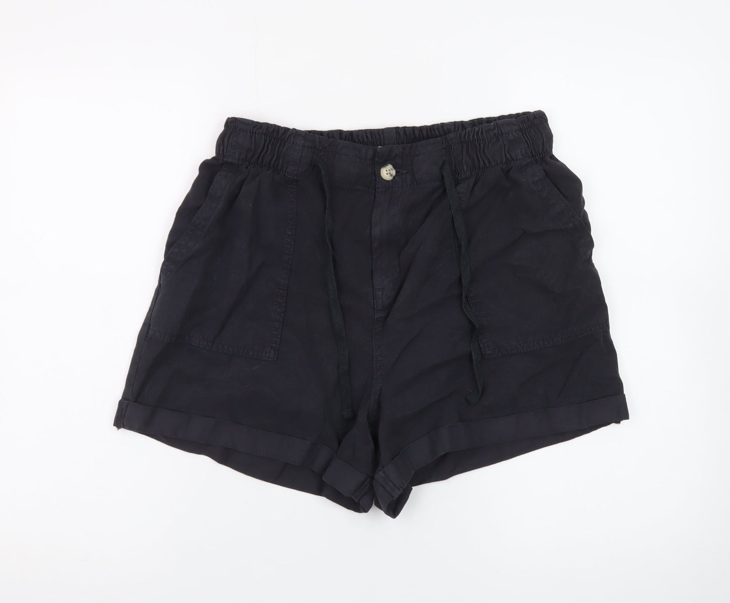 Denim Co Women Black M Casual Drawstring Shorts