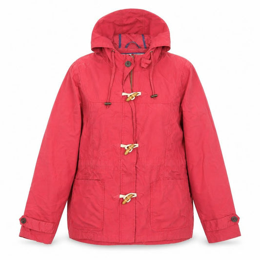 Fat Face Women's Red Cotton Hooded Toggle Jacket Size 14