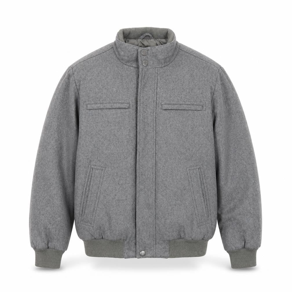 London Fog Men's Grey Wool Blend Bomber Jacket M
