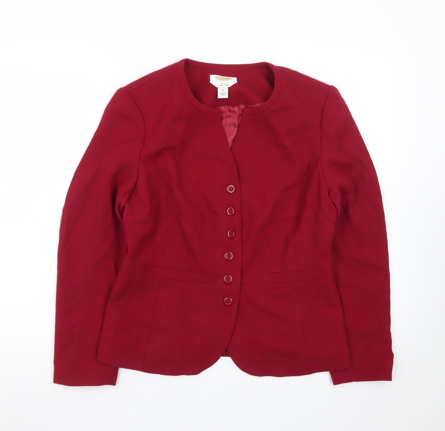 Talbots Petites Red Wool Blazer Jacket Size 8 Petite Classic Fit