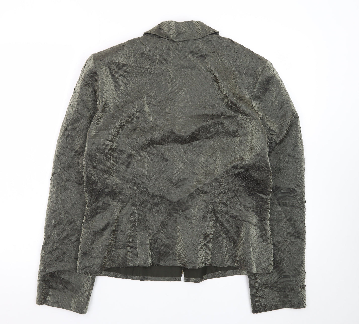Nueva Women's Grey Textured Single-Breasted Suit Jacket Size 14