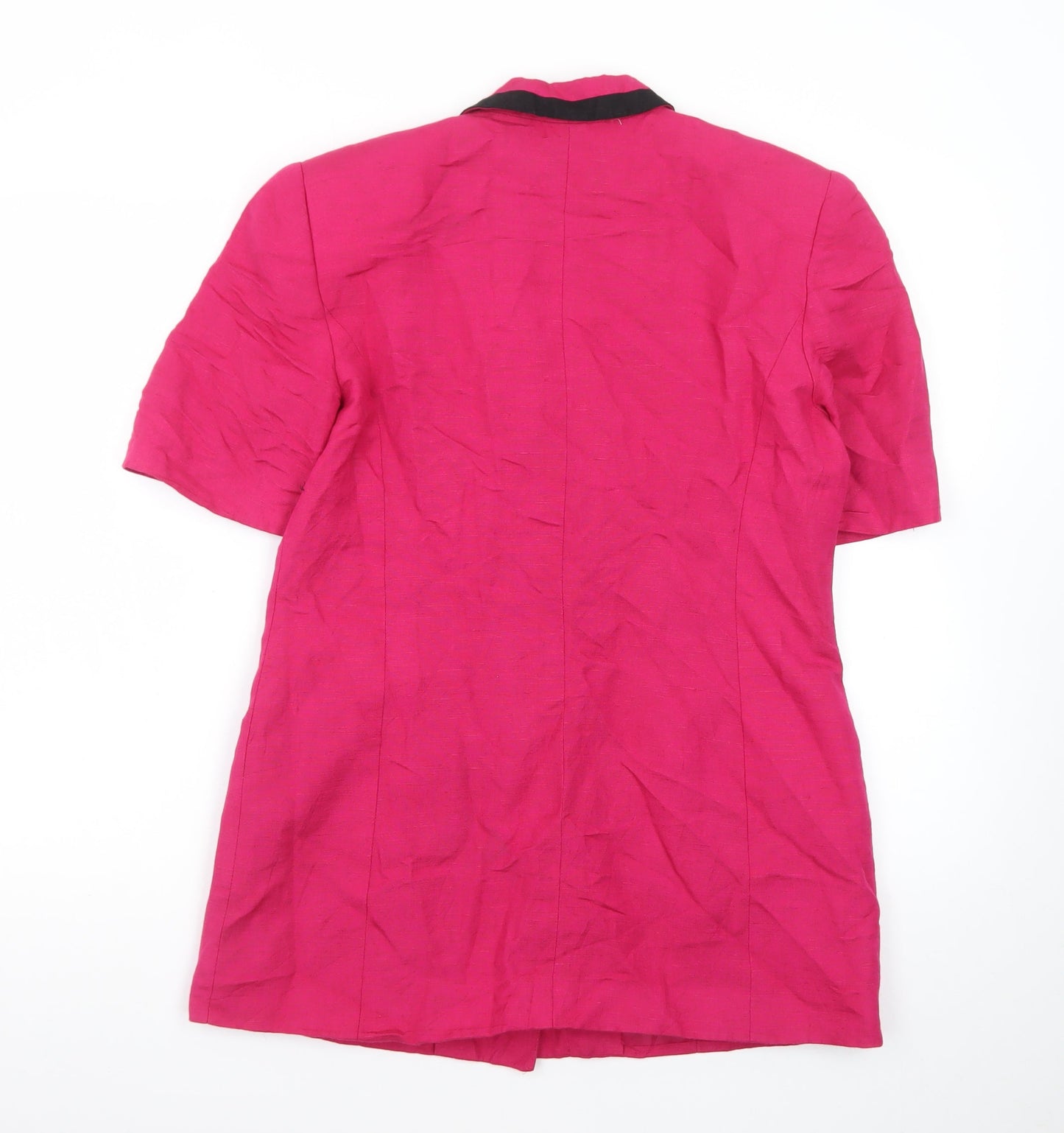 Oleg Cassini Women's Pink Linen Blend Short Sleeve Blazer Size 8