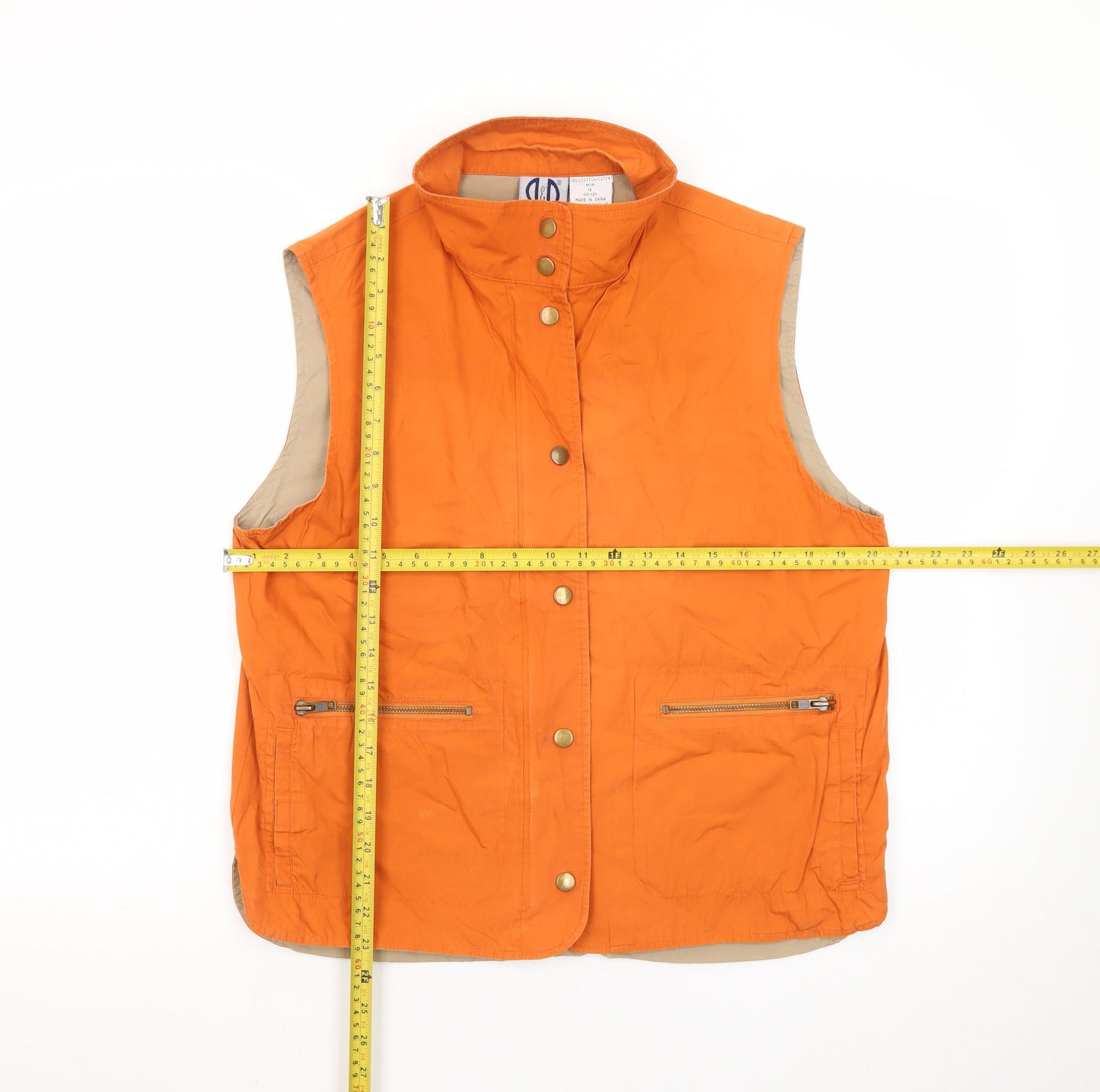 R & R Sport Men's Orange Cotton Waistcoat Gilet M Casual Outdoor
