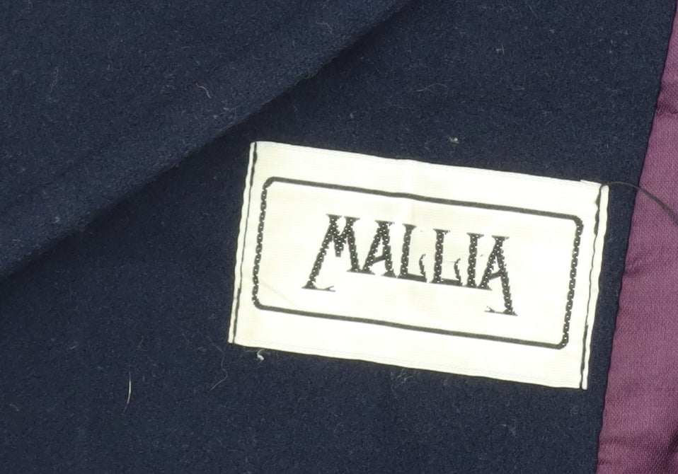 Mallia Women's Blue Wool Pea Coat Size 10 Double-Breasted