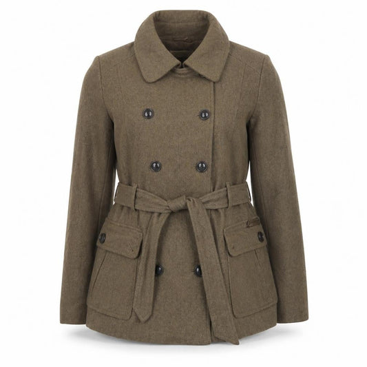 New York & Company Women's Brown Wool-Blend Trench Coat XL