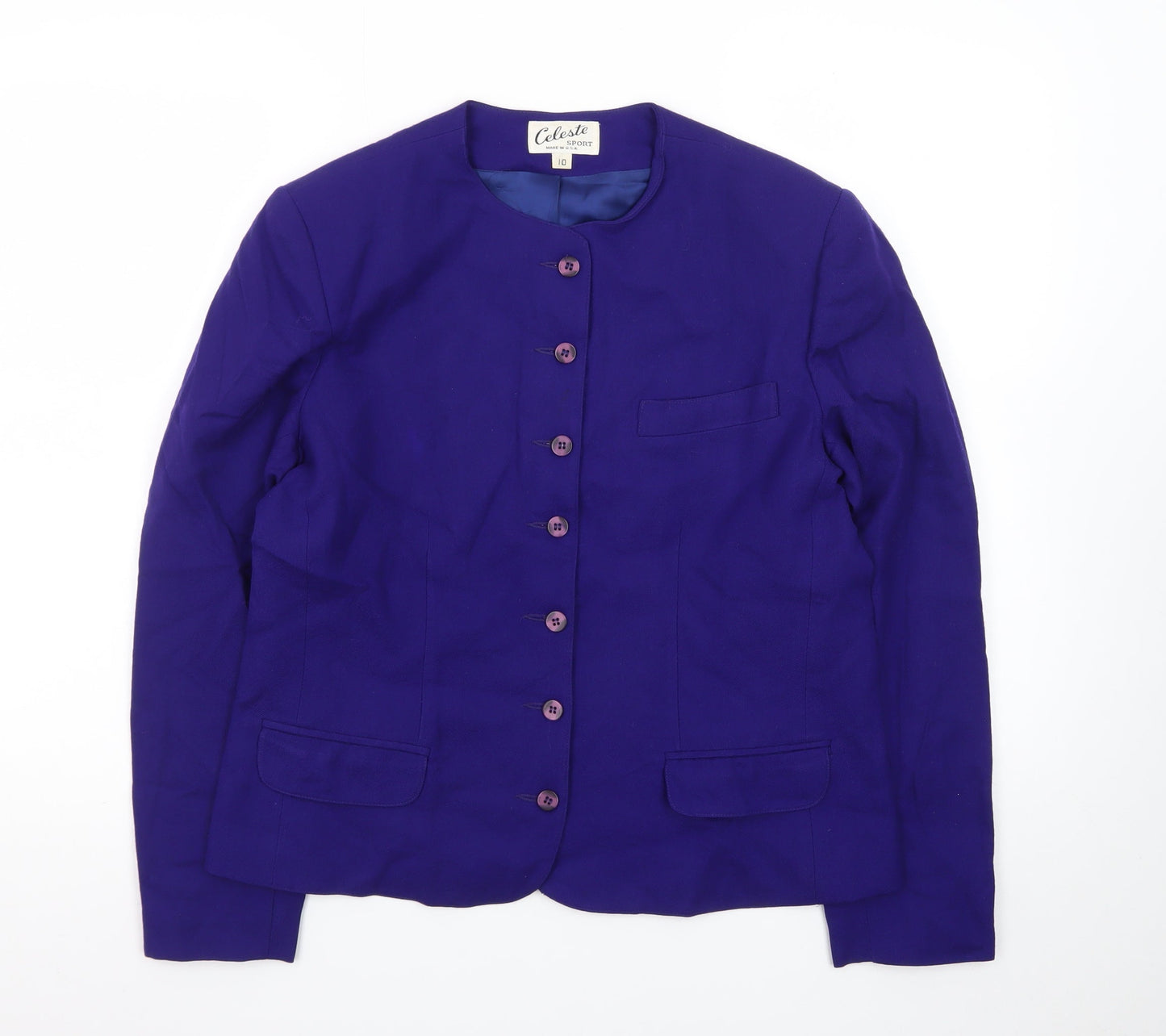 Celeste Sport Women's Purple Wool Suit Jacket Size 10 Classic Fit