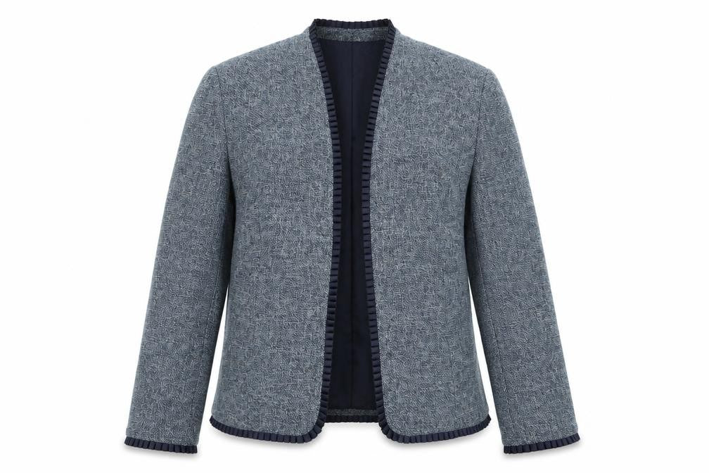 Dana Kay Womens Blue Tweed Blazer Jacket Size 12 Classic Lined Workwear