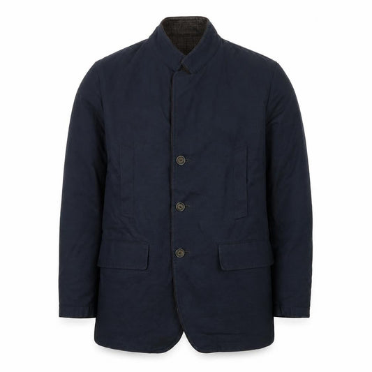 Zerosettanta Studio Men's Blue Reversible Wool Cashmere Overcoat Size 50