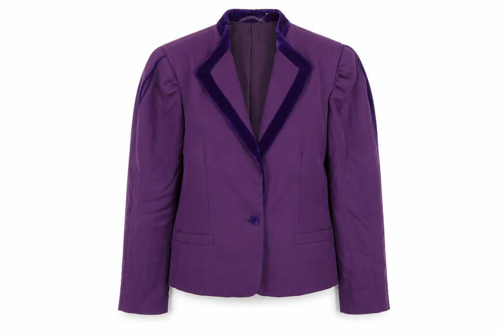 Hyphen Women’s Purple Wool Blend Peak Lapel Blazer Size 14