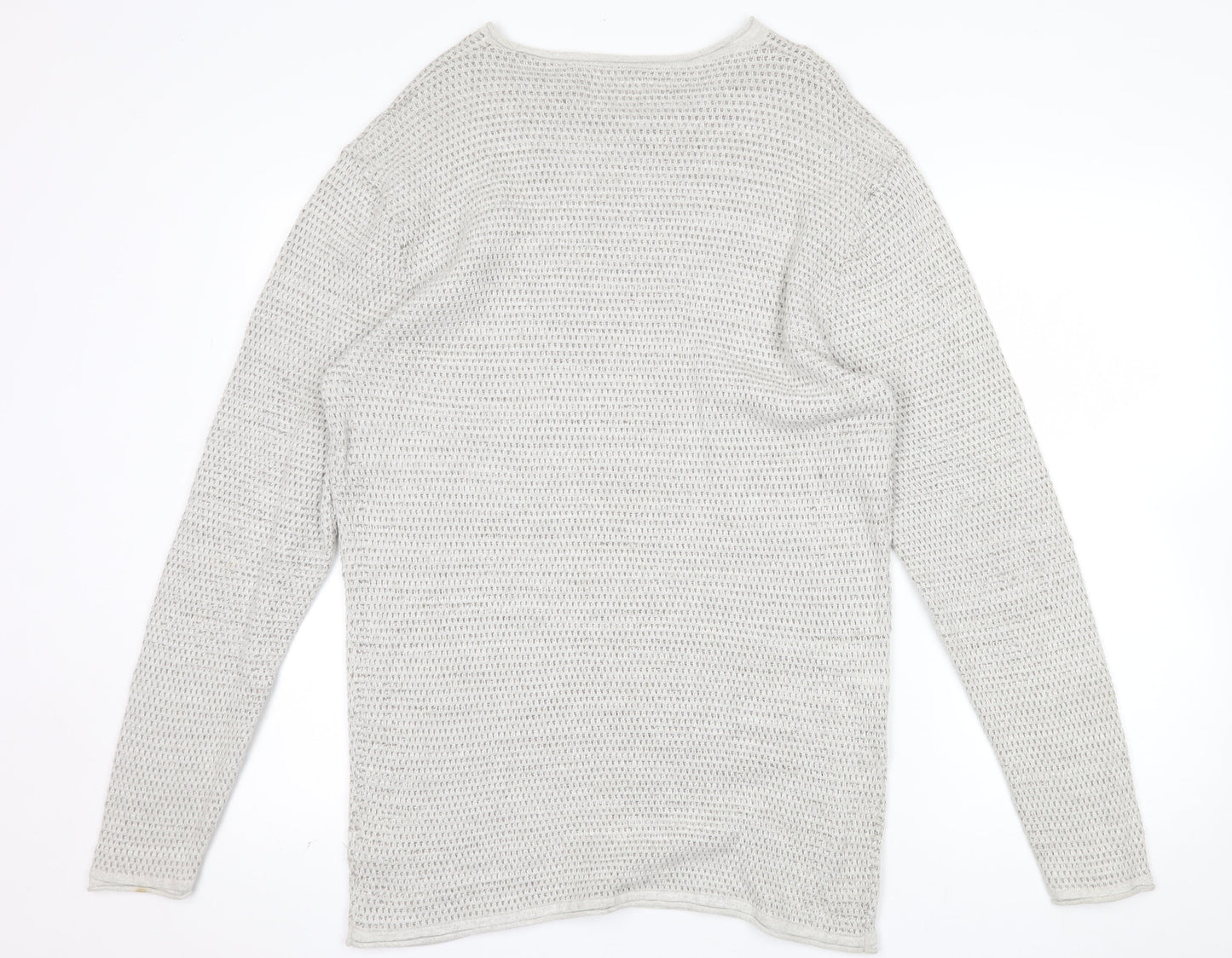 Next Mens Beige Cotton Waffle Knit Jumper Size L