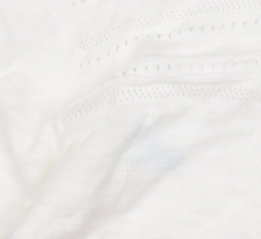 Fat Face Women White Cotton V-Neck Button Cardigan Size 12