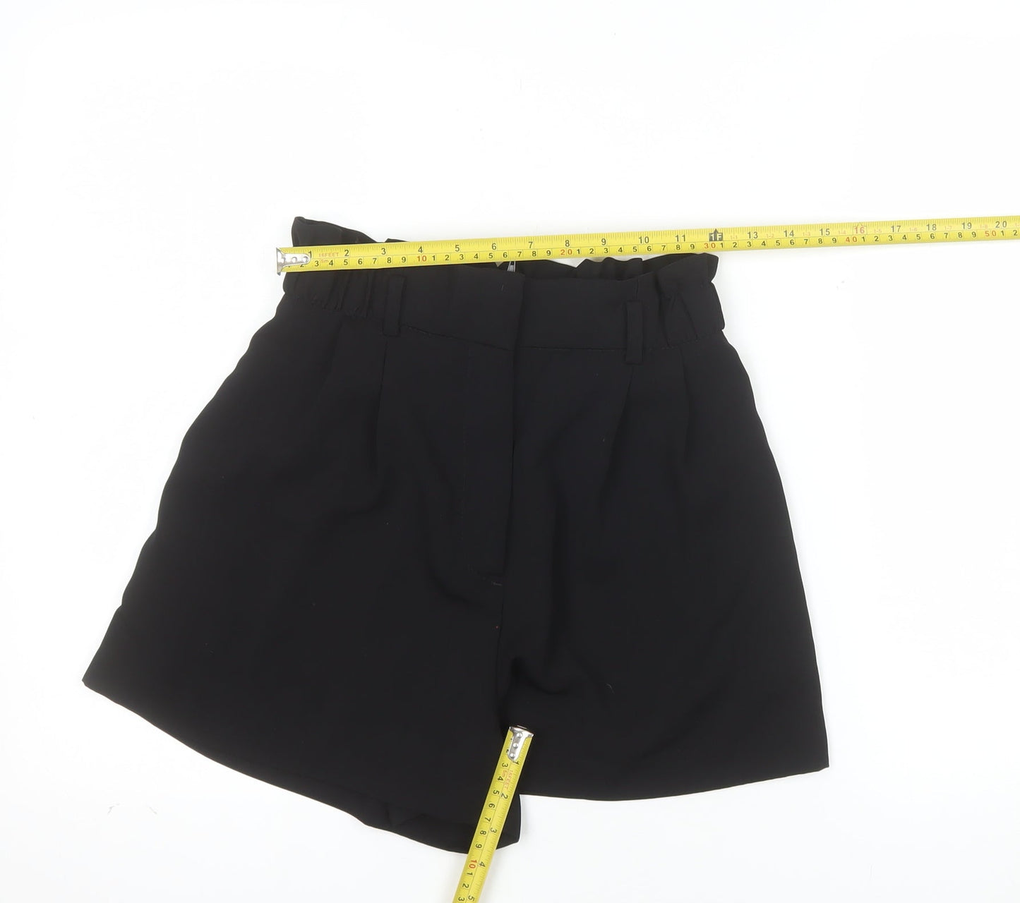 H&M Women’s Black High Rise Paperbag Shorts Size 6