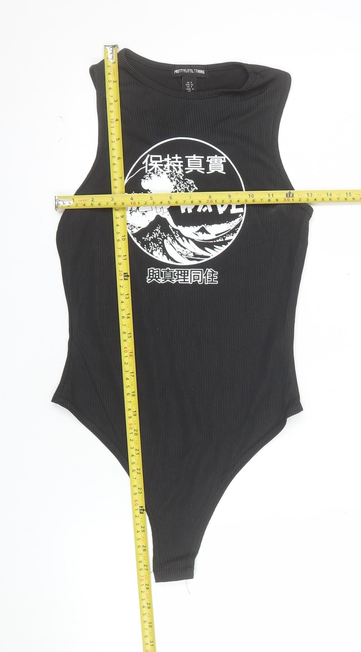 PrettyLittleThing Women’s Black Size 8 Sleeveless Bodysuit