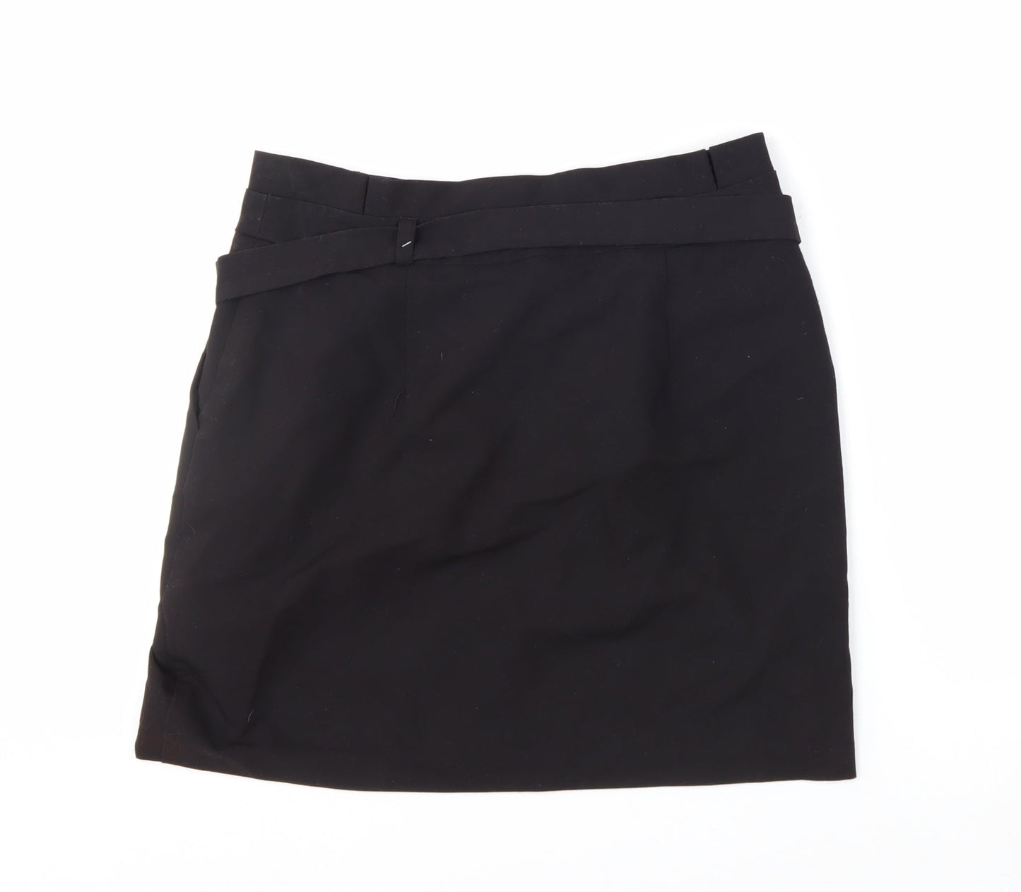 New Look Women’s Black Belted Knee Length Pencil Skirt Size 10