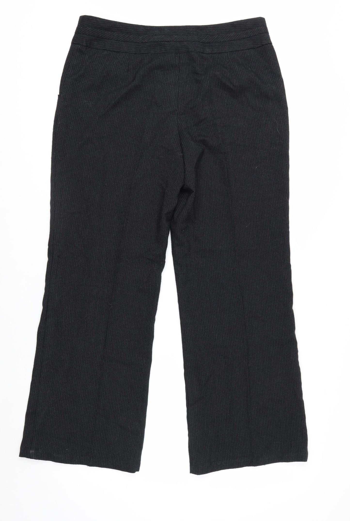 Marks and Spencer Women’s Black Wide-Leg Knit Trousers Size 14