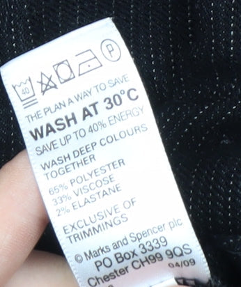 Marks and Spencer Women’s Black Wide-Leg Knit Trousers Size 14
