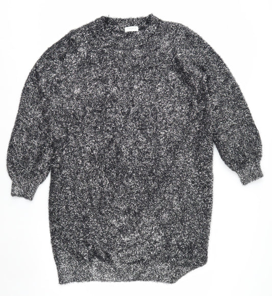 Papaya Women Black L Shimmery Long Sleeve Pullover Jumper