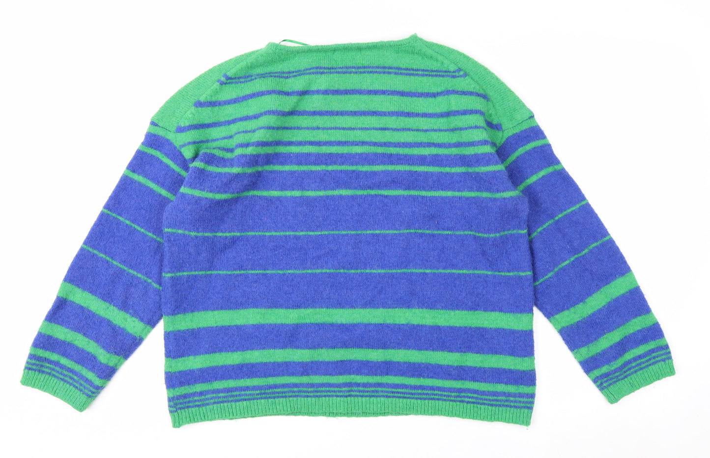 Cerulean Women Blue Green Striped Pullover Jumper XL Acrylic Blend