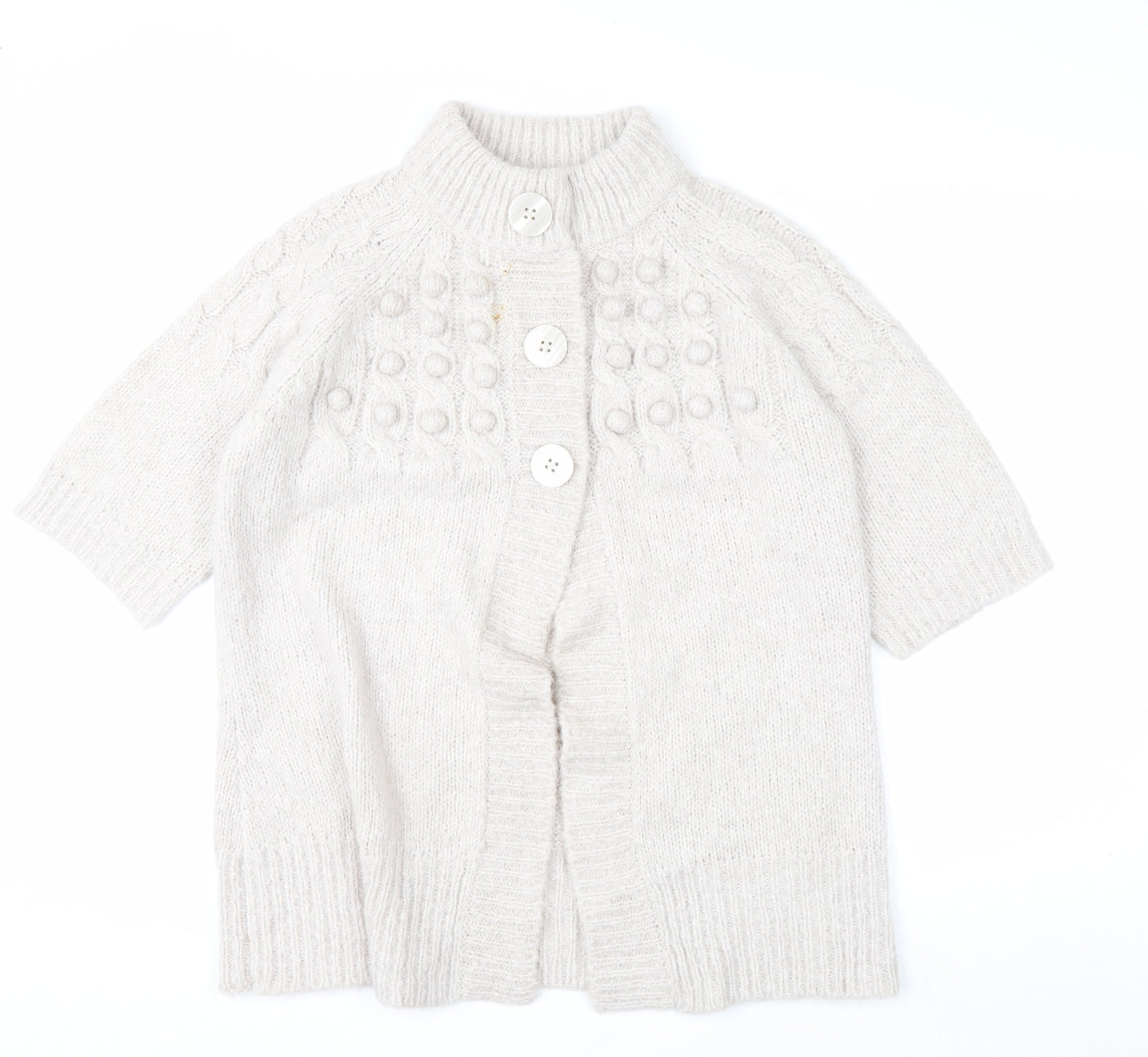 Evans Women’s Ivory Chunky Knit Button Cardigan Size 14