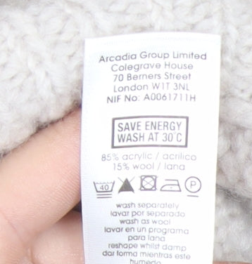 Evans Women’s Ivory Chunky Knit Button Cardigan Size 14