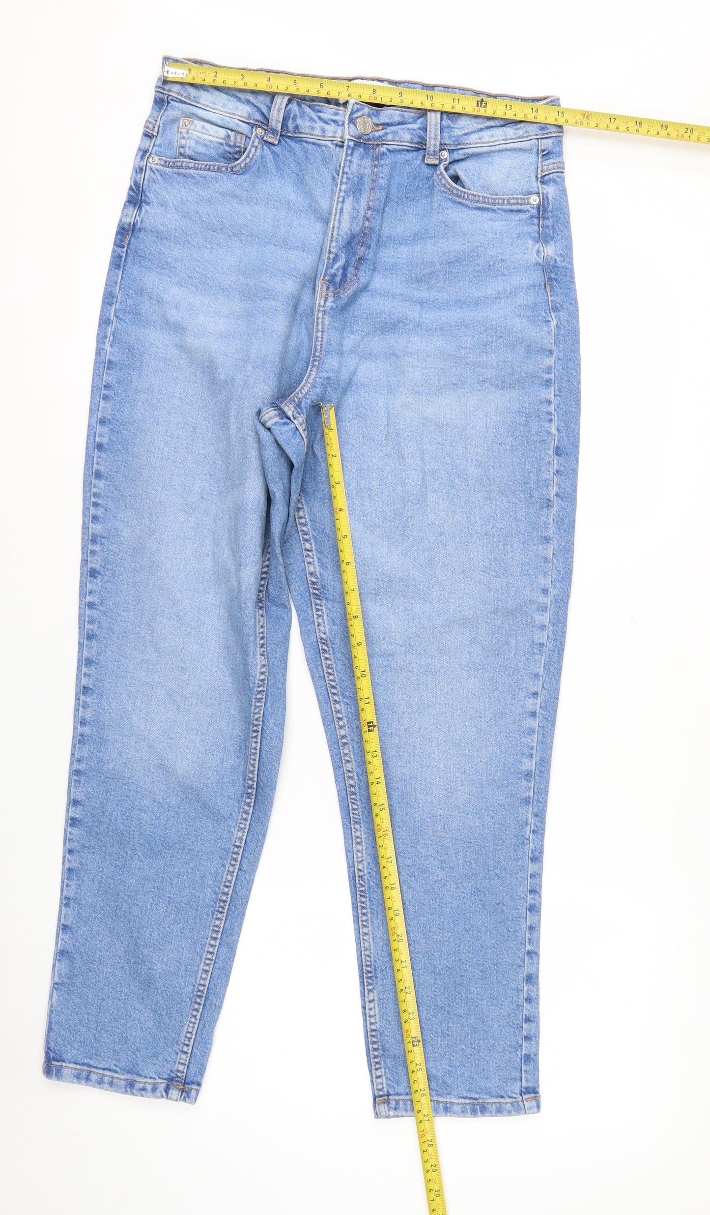 Primark Women’s Blue High Rise Mom Jeans Size 14 Denim Co Stretch