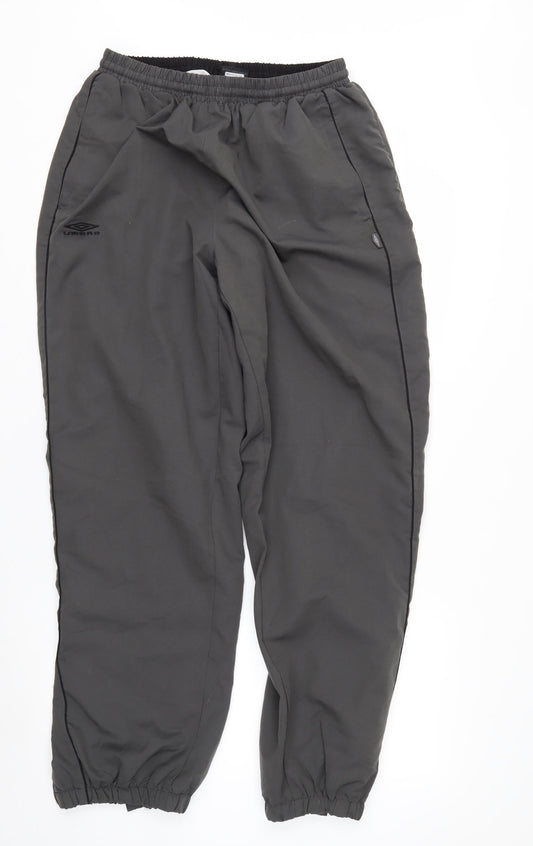 Umbro Men's Black Track Pants L Regular Fit Activewear Trousers