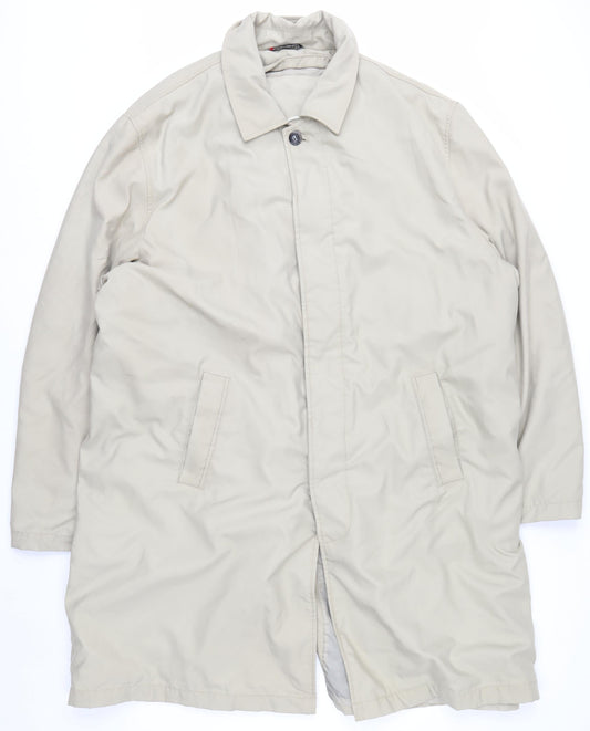 Ciro Citterio Men's Beige XL Overcoat Classic Long Formal Jacket